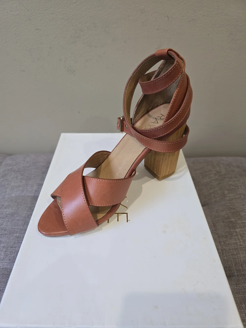RAYE Strappy Block Heel Sandal - Rusty Terracotta